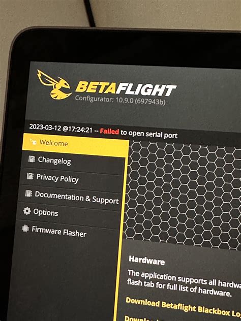 Looking at the the source code for the Betaflight firmware itself, the "MSP API Version" was incremented to 1. . Failed to open serial port betaflight